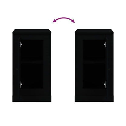 vidaXL Sideboards 2 Stk. Schwarz 37,5x35,5x67,5 cm Holzwerkstoff