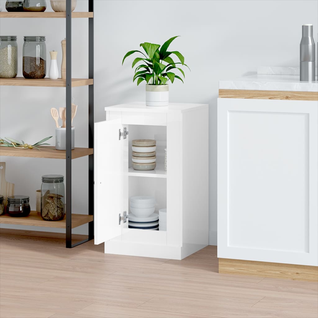 vidaXL Sideboard Hochglanz-Weiß 37,5x35,5x67,5 cm Holzwerkstoff