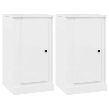 vidaXL Buffets 2 pcs. Blanc brillant 37,5x35,5x67,5cm Bois d'ingénierie