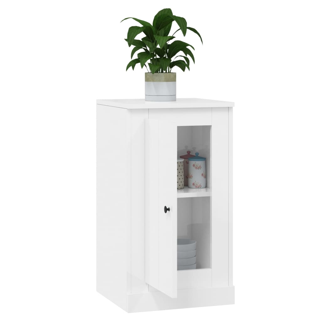 vidaXL Buffets 2 pcs. Blanc brillant 37,5x35,5x67,5cm Bois d'ingénierie