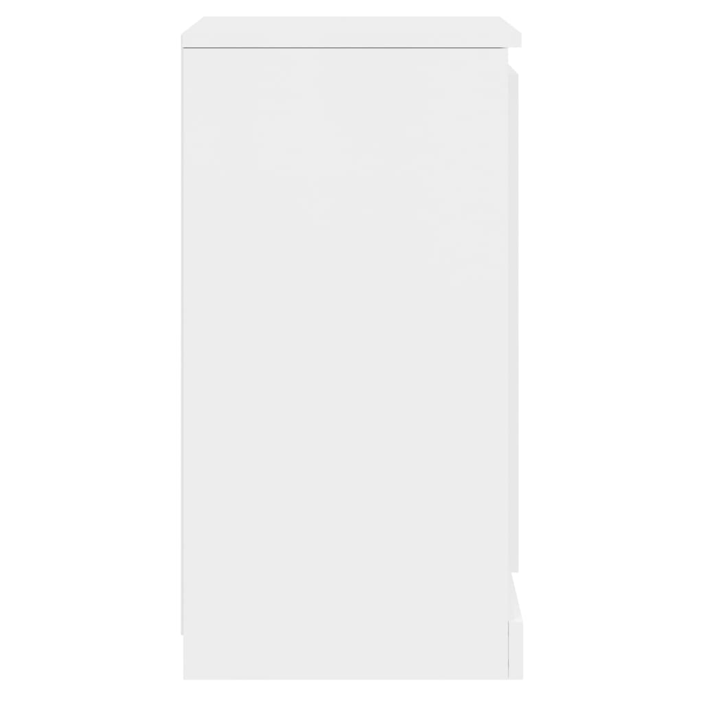 vidaXL Buffets 2 pcs. Blanc brillant 37,5x35,5x67,5cm Bois d'ingénierie