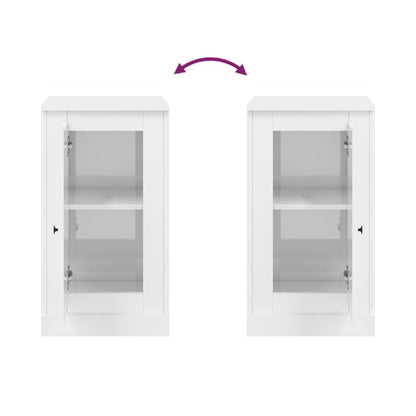 vidaXL Buffets 2 pcs. Blanc brillant 37,5x35,5x67,5cm Bois d'ingénierie