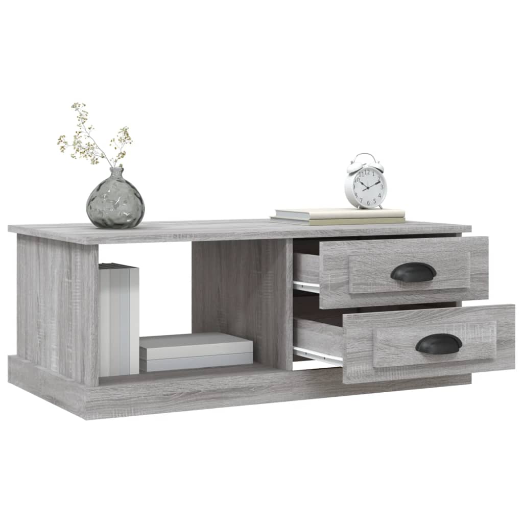 vidaXL Couchtisch Grau Sonoma 90x50x35 cm Holzwerkstoff