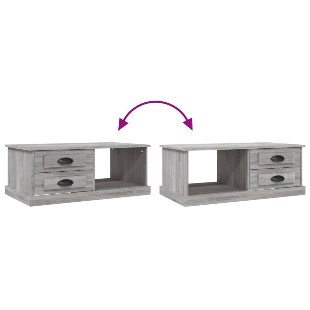vidaXL Couchtisch Grau Sonoma 90x50x35 cm Holzwerkstoff