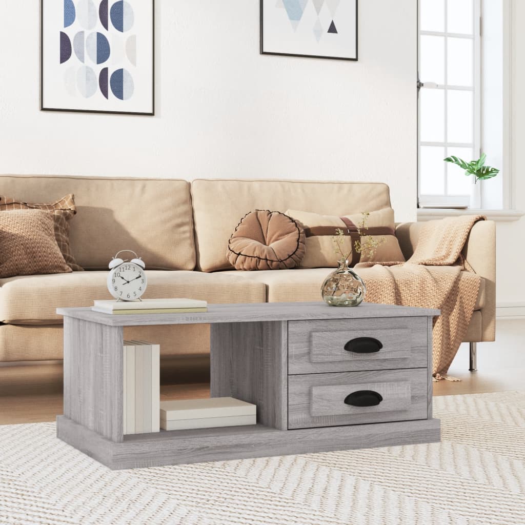 vidaXL Couchtisch Grau Sonoma 90x50x35 cm Holzwerkstoff
