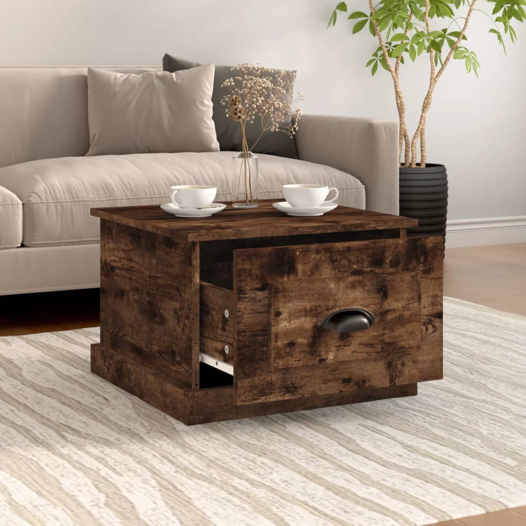 vidaXL Couchtisch Räuchereiche 50x50x35 cm Holzwerkstoff