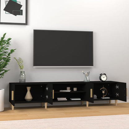 vidaXL Meuble TV Noir 180x31,5x40 cm Bois d'ingénierie