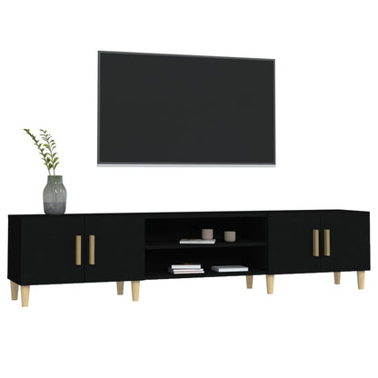 vidaXL Meuble TV Noir 180x31,5x40 cm Bois d'ingénierie