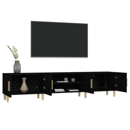 vidaXL Meuble TV Noir 180x31,5x40 cm Bois d'ingénierie