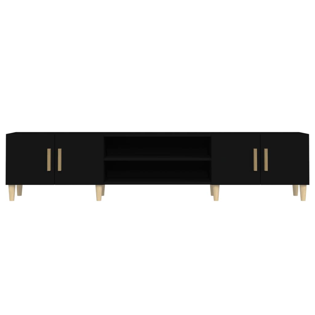 vidaXL Meuble TV Noir 180x31,5x40 cm Bois d'ingénierie