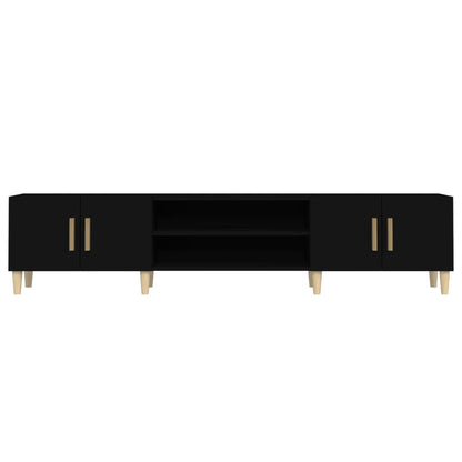 vidaXL Meuble TV Noir 180x31,5x40 cm Bois d'ingénierie