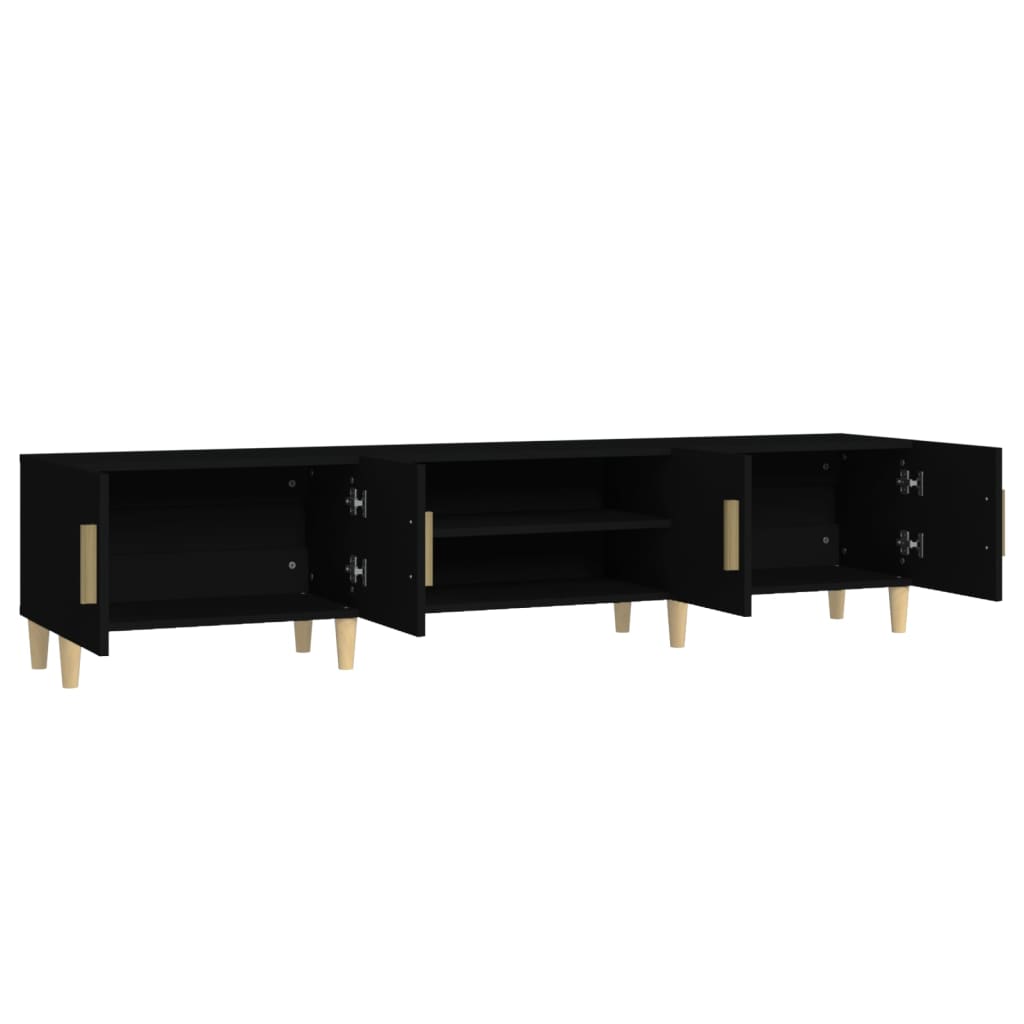 vidaXL Meuble TV Noir 180x31,5x40 cm Bois d'ingénierie