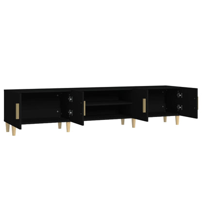 vidaXL Meuble TV Noir 180x31,5x40 cm Bois d'ingénierie