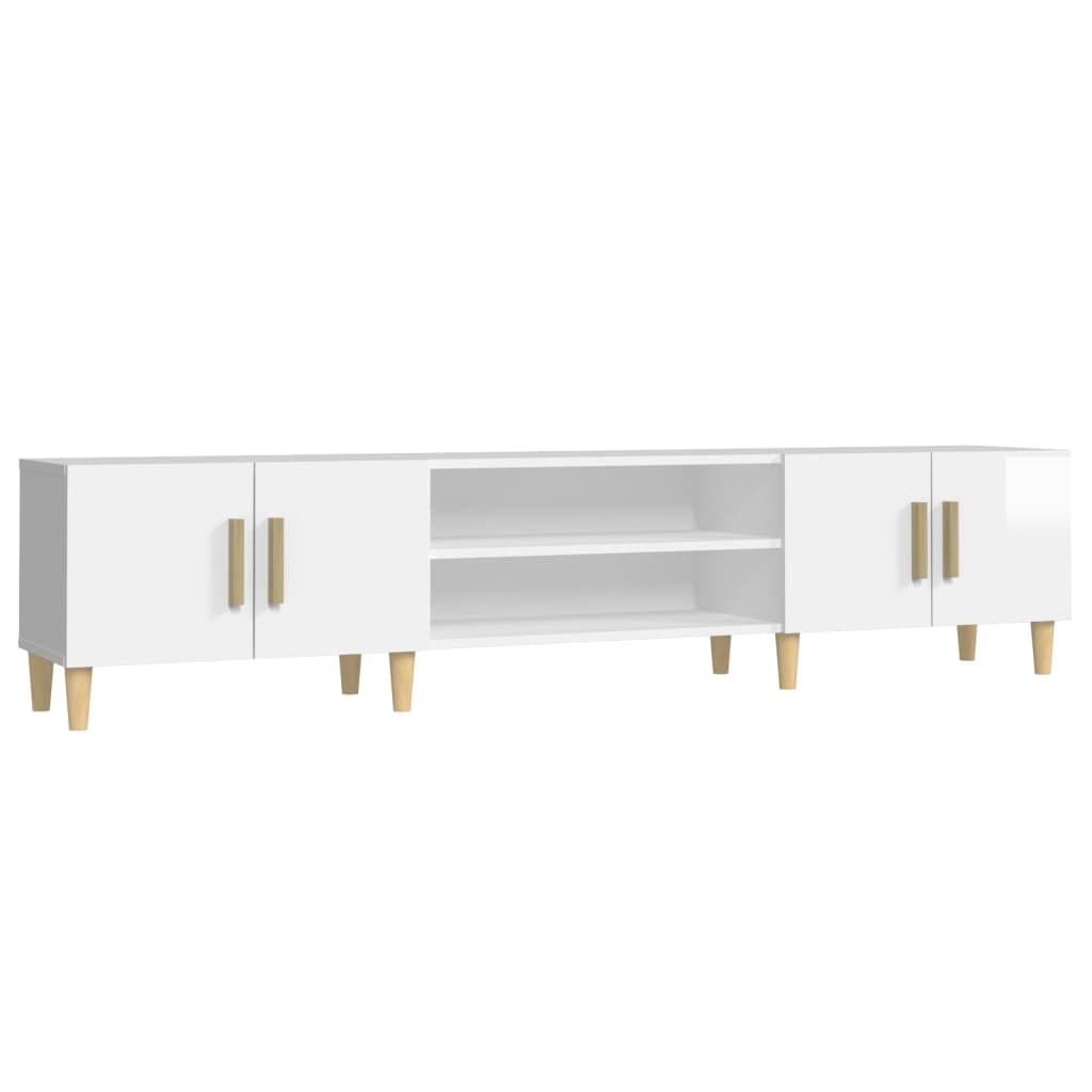 vidaXL TV-Schrank Hochglanz-Weiß 180x31,5x40 cm Holzwerkstoff