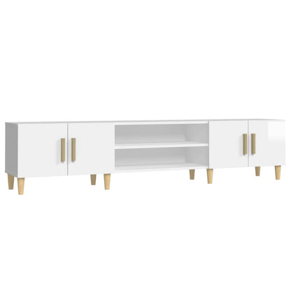 vidaXL TV-Schrank Hochglanz-Weiß 180x31,5x40 cm Holzwerkstoff