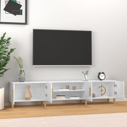 vidaXL TV-Schrank Hochglanz-Weiß 180x31,5x40 cm Holzwerkstoff