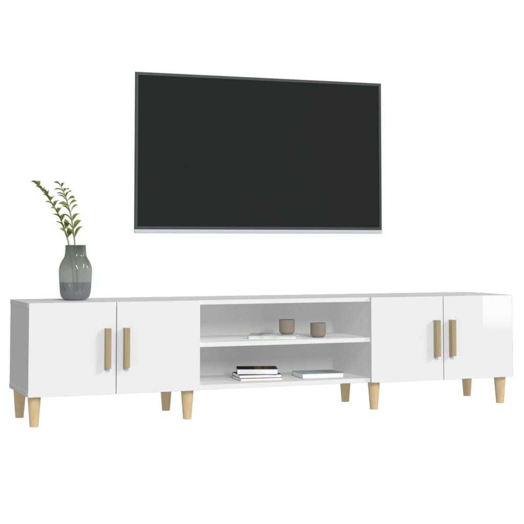 vidaXL TV-Schrank Hochglanz-Weiß 180x31,5x40 cm Holzwerkstoff