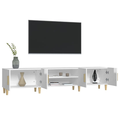 vidaXL TV-Schrank Hochglanz-Weiß 180x31,5x40 cm Holzwerkstoff