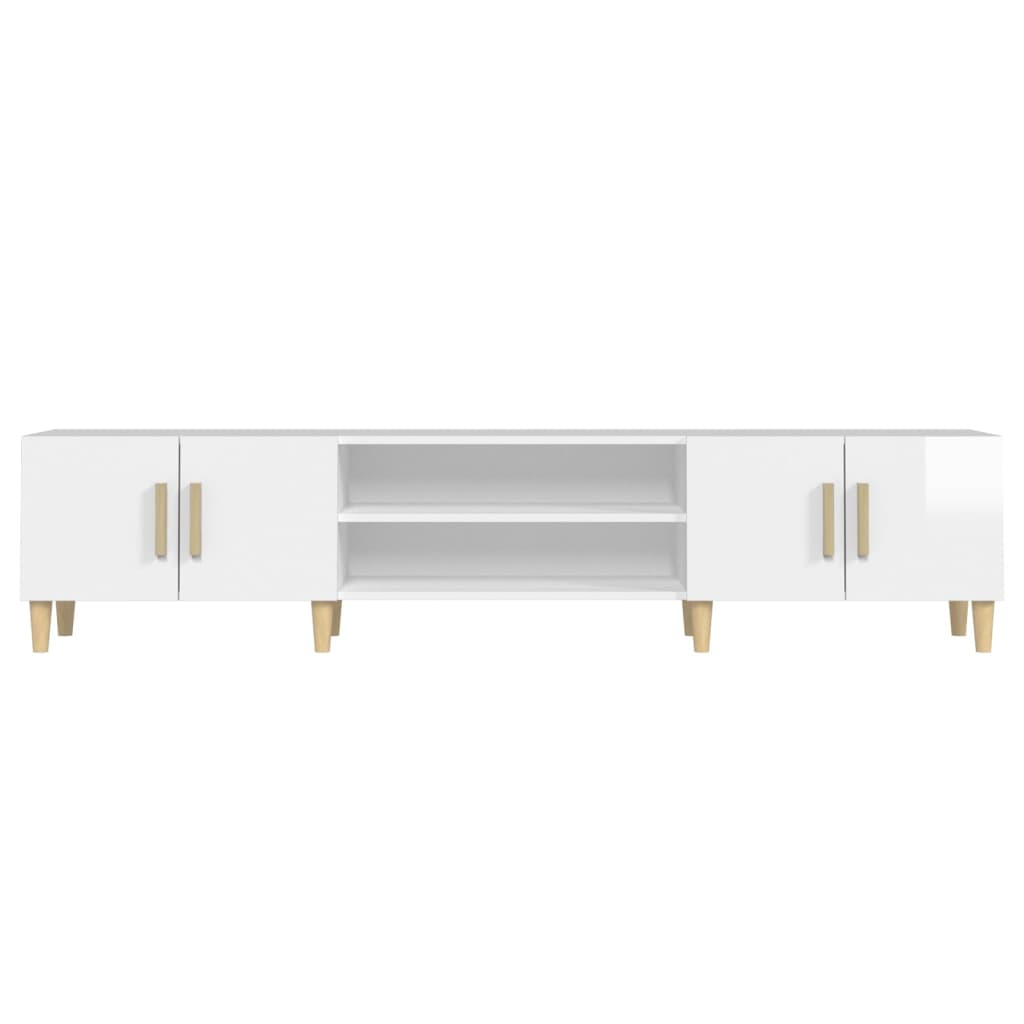 vidaXL TV-Schrank Hochglanz-Weiß 180x31,5x40 cm Holzwerkstoff