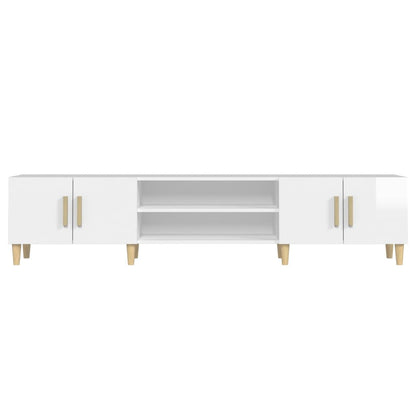 vidaXL TV-Schrank Hochglanz-Weiß 180x31,5x40 cm Holzwerkstoff