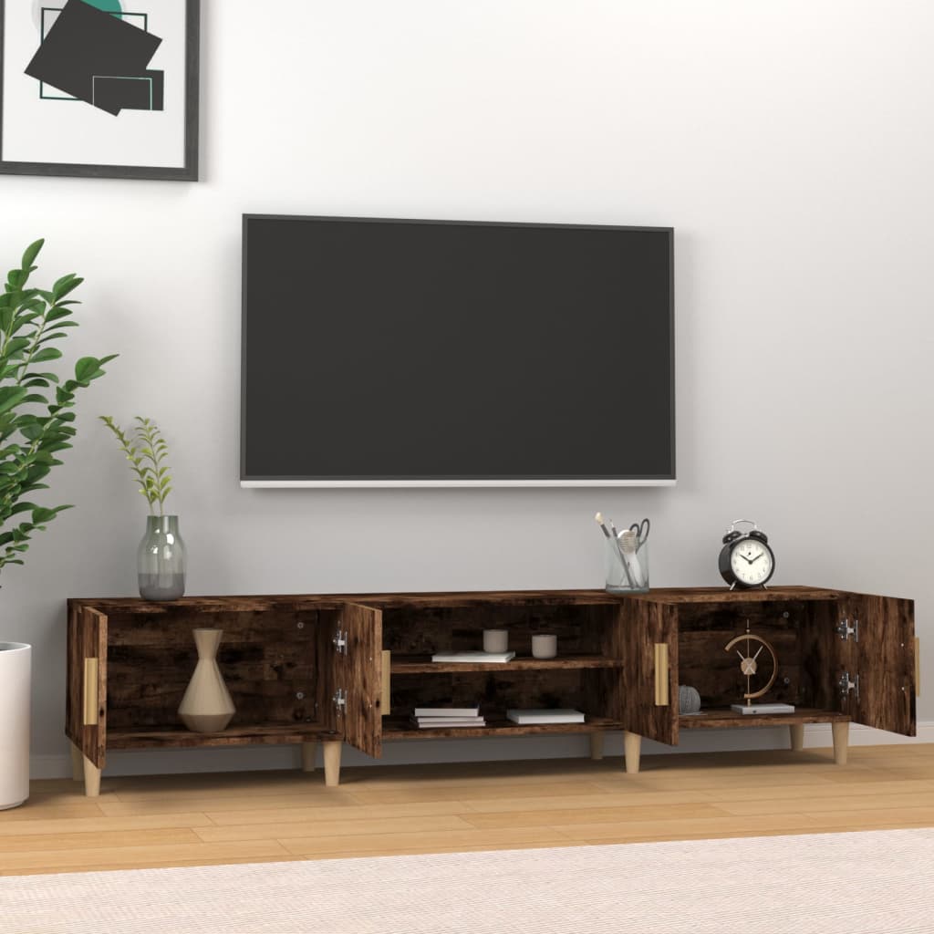 Meuble TV vidaXL chêne fumé 180x31,5x40 cm bois d'ingénierie