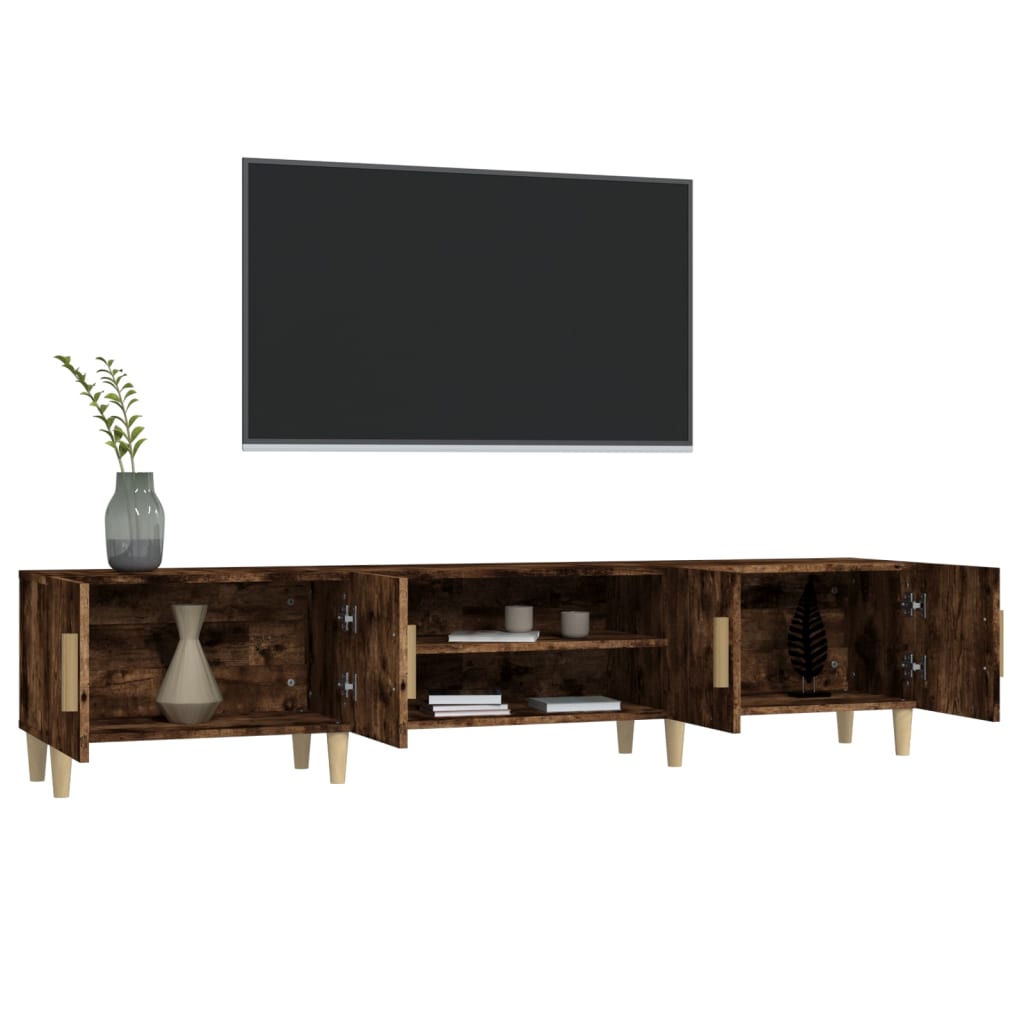 Meuble TV vidaXL chêne fumé 180x31,5x40 cm bois d'ingénierie
