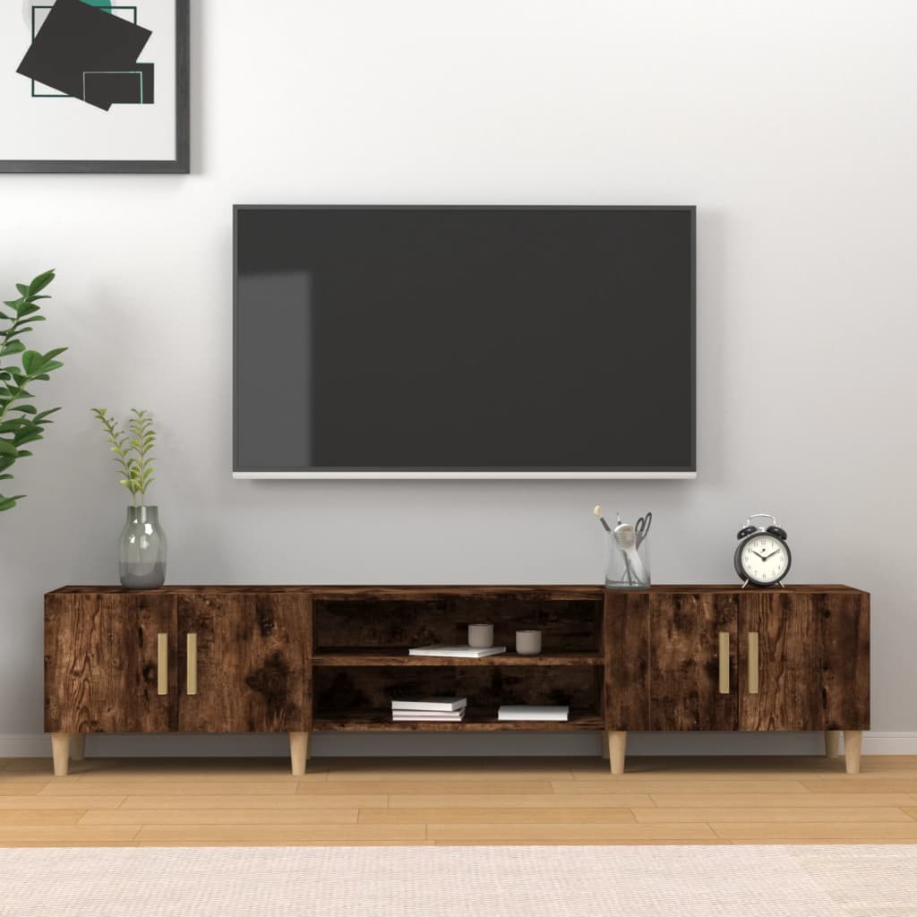 Meuble TV vidaXL chêne fumé 180x31,5x40 cm bois d'ingénierie