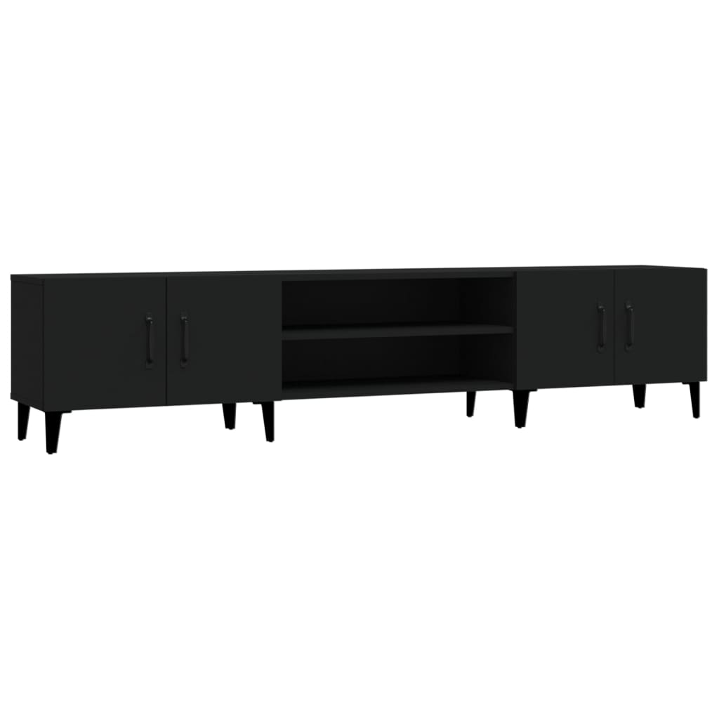 vidaXL Meuble TV Noir 180x31,5x40 cm Bois d'ingénierie