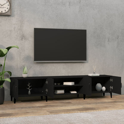 vidaXL Meuble TV Noir 180x31,5x40 cm Bois d'ingénierie