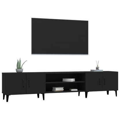 vidaXL Meuble TV Noir 180x31,5x40 cm Bois d'ingénierie