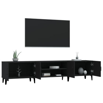 vidaXL Meuble TV Noir 180x31,5x40 cm Bois d'ingénierie