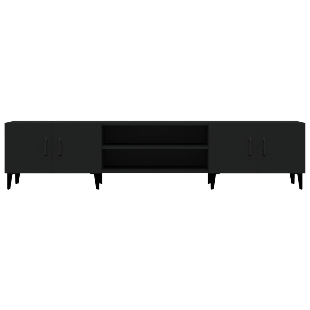 vidaXL Meuble TV Noir 180x31,5x40 cm Bois d'ingénierie