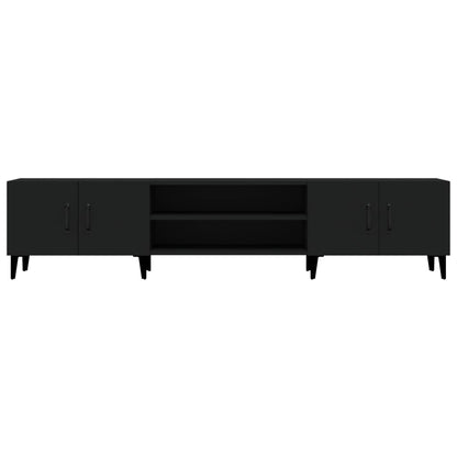 vidaXL Meuble TV Noir 180x31,5x40 cm Bois d'ingénierie
