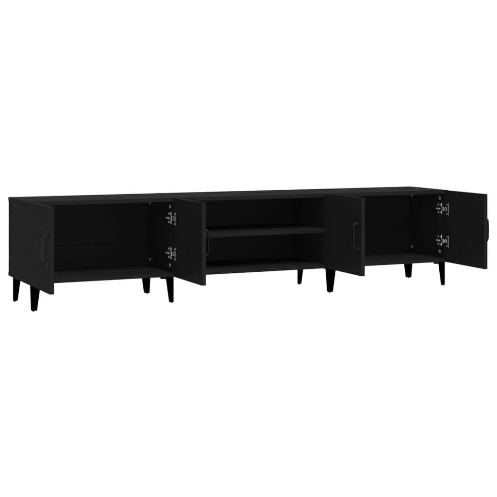 vidaXL Meuble TV Noir 180x31,5x40 cm Bois d'ingénierie
