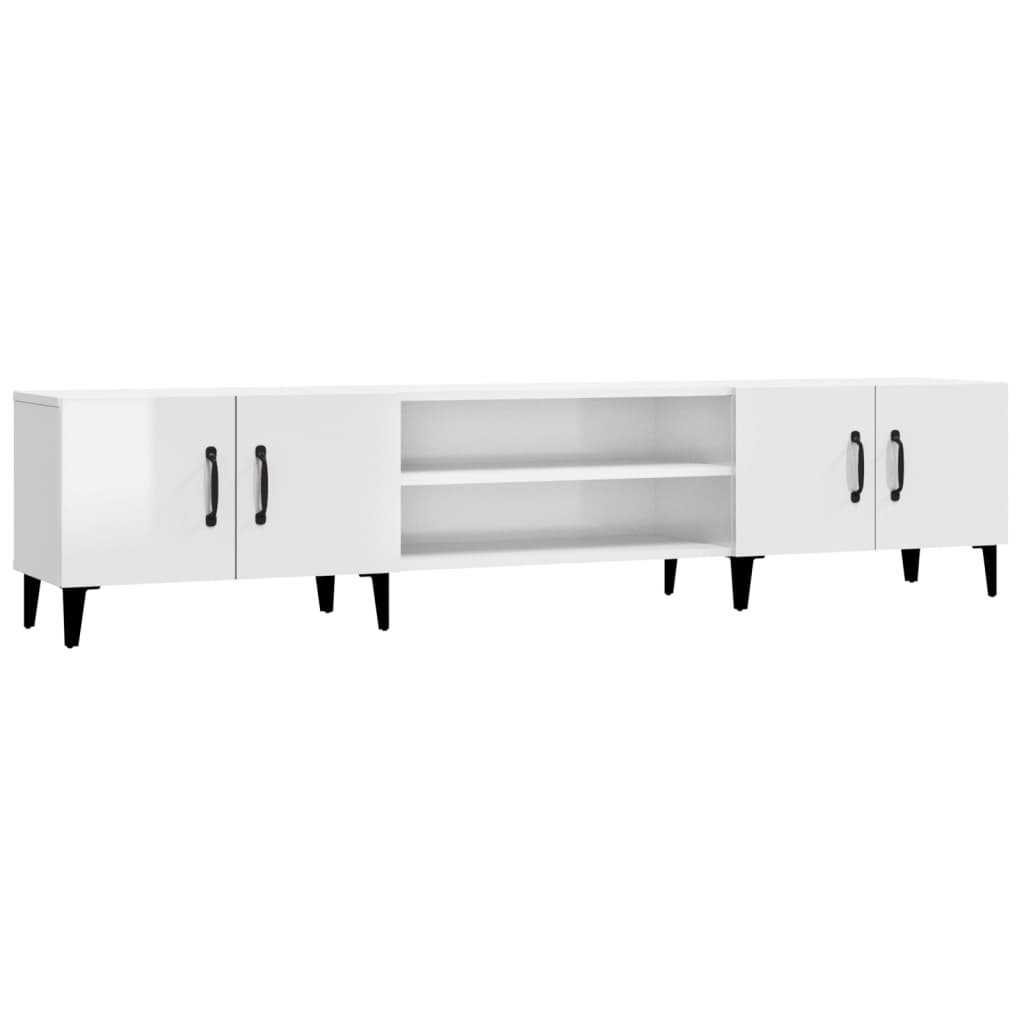 vidaXL TV-Schrank Hochglanz-Weiß 180x31,5x40 cm Holzwerkstoff
