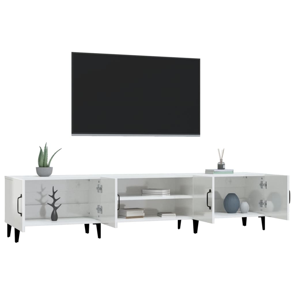 vidaXL TV-Schrank Hochglanz-Weiß 180x31,5x40 cm Holzwerkstoff