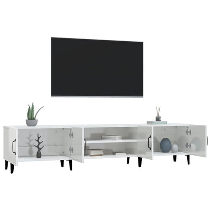 vidaXL TV-Schrank Hochglanz-Weiß 180x31,5x40 cm Holzwerkstoff