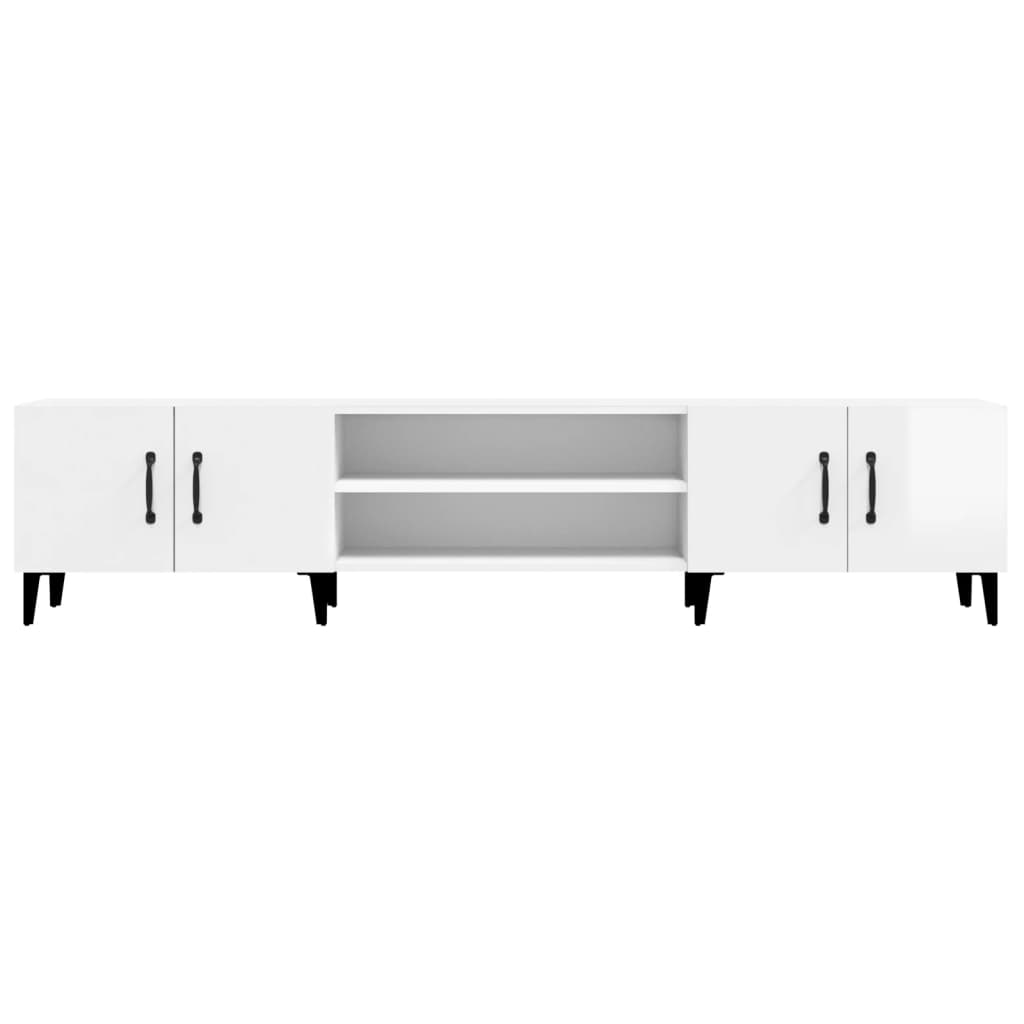 vidaXL TV-Schrank Hochglanz-Weiß 180x31,5x40 cm Holzwerkstoff