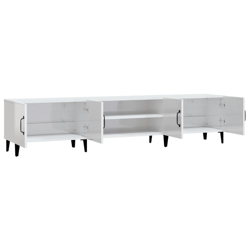 vidaXL TV-Schrank Hochglanz-Weiß 180x31,5x40 cm Holzwerkstoff
