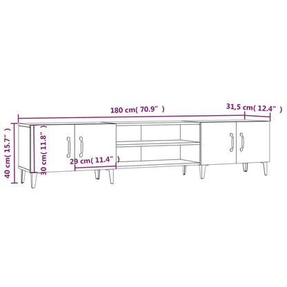 vidaXL TV-Schrank Hochglanz-Weiß 180x31,5x40 cm Holzwerkstoff