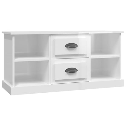 vidaXL TV-Schrank Hochglanz-Weiß 99,5x35,5x48 cm Holzwerkstoff