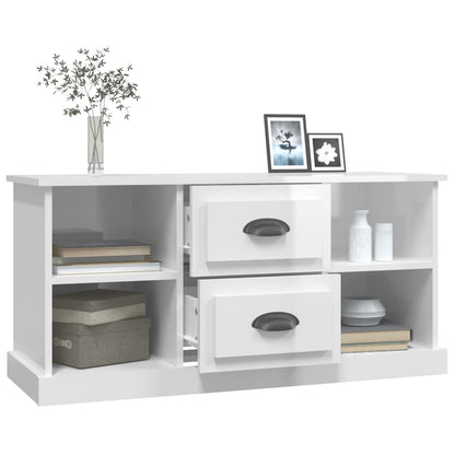 vidaXL TV-Schrank Hochglanz-Weiß 99,5x35,5x48 cm Holzwerkstoff
