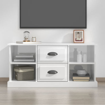 vidaXL TV-Schrank Hochglanz-Weiß 99,5x35,5x48 cm Holzwerkstoff