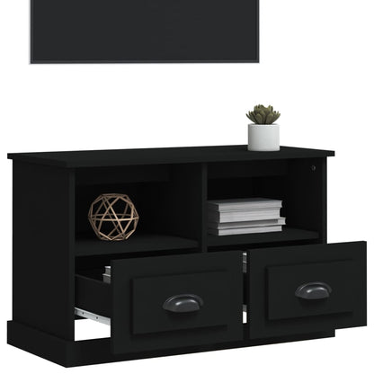 vidaXL Meuble TV Noir 80x35x50 cm Bois d'ingénierie