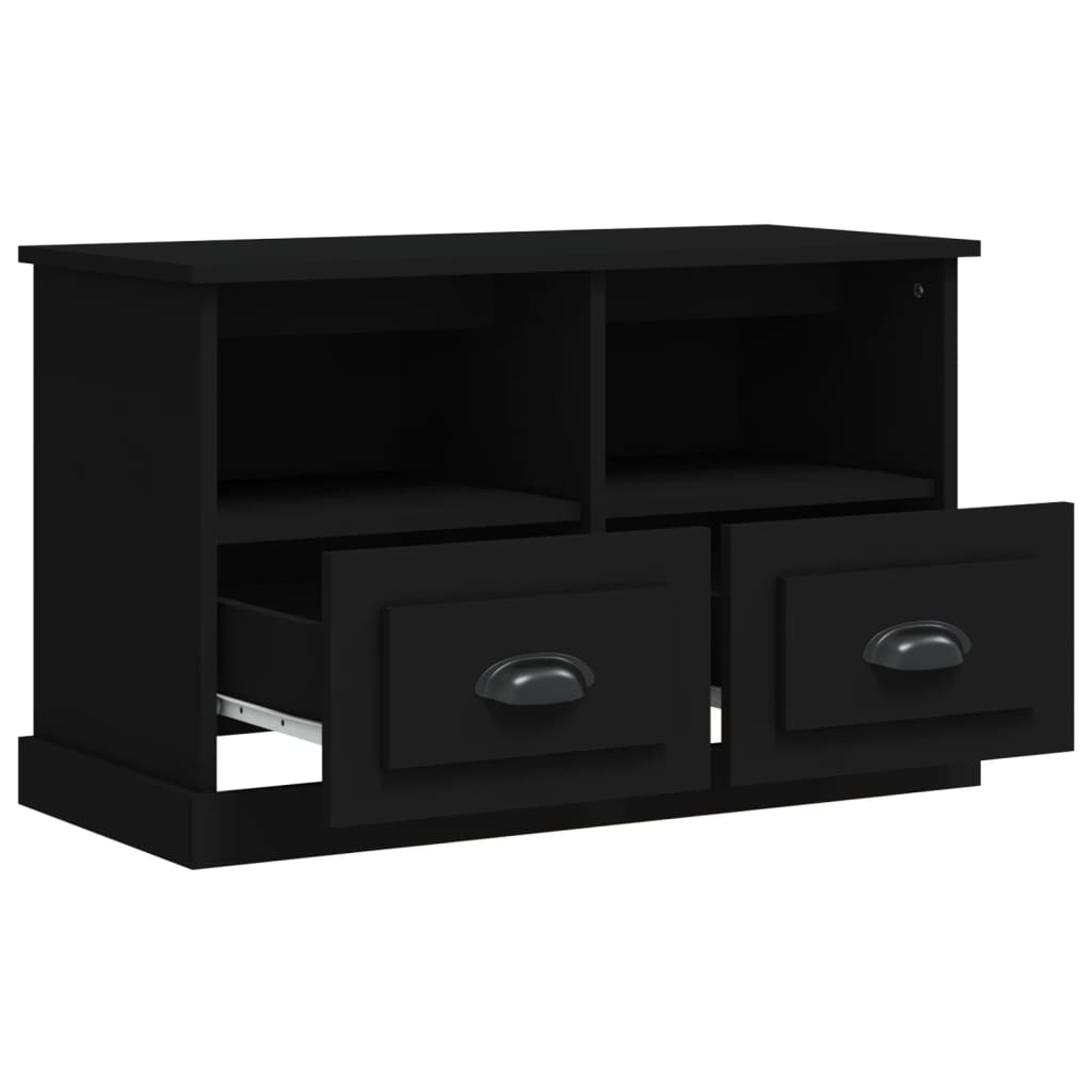 vidaXL Meuble TV Noir 80x35x50 cm Bois d'ingénierie
