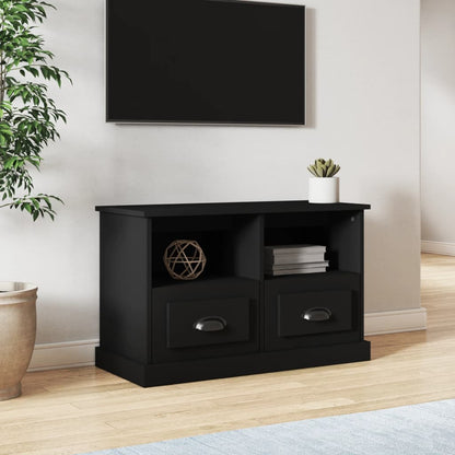 vidaXL Meuble TV Noir 80x35x50 cm Bois d'ingénierie