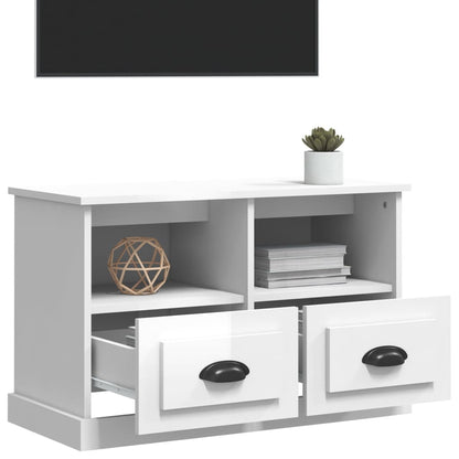vidaXL TV-Schrank Hochglanz-Weiß 80x35x50 cm Holzwerkstoff