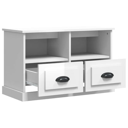 vidaXL TV-Schrank Hochglanz-Weiß 80x35x50 cm Holzwerkstoff