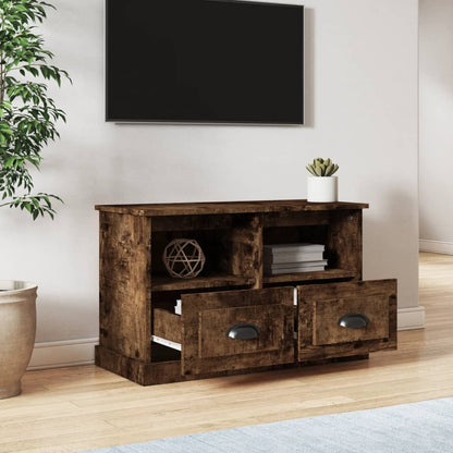 Meuble TV vidaXL chêne fumé 80x35x50 cm, bois d'ingénierie