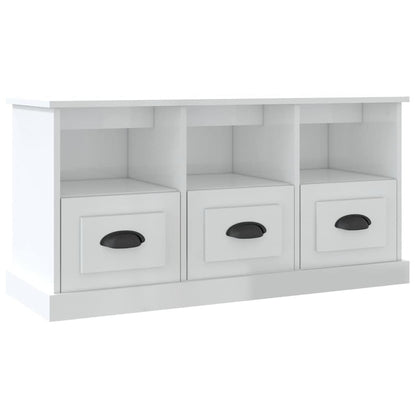 vidaXL TV-Schrank Hochglanz-Weiß 100x35x50 cm Holzwerkstoff